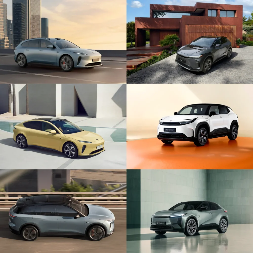Übersicht der Elektro-Highlights von Toyota, NIO und Suzuki für die Auer Erlebnistage 2026 in St. Pölten und Stratzdorf.